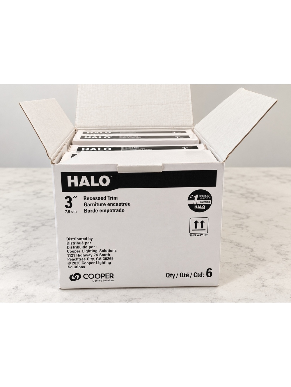 HALO 3 Inch Recessed Trim Matte White Flange 3PINMWWB. SET OF 6